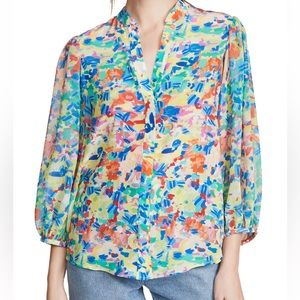 Saloni “Chloe-B” Silk Blouse, size 8, like-new condition